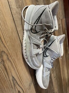 Nike Light Gray and Black Basketball Sneakers